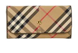 Burberry Novacheck Continental Wallet, Canvas, Tan, MII, 3*